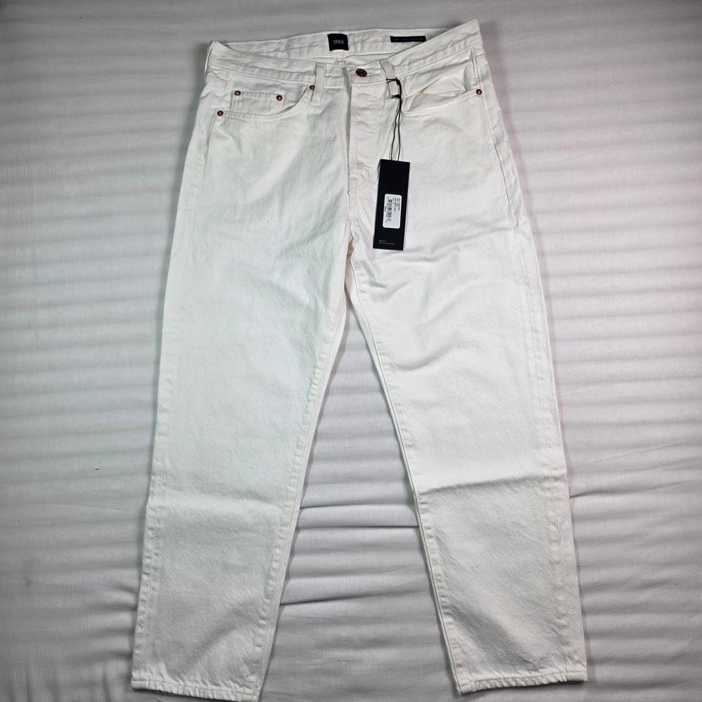Edwin Hana Classic Straight Crop Jeans White Noise 100% Cotton Made in USA 32